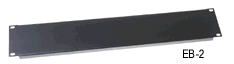 4 space economy rack panel, black, steel, flanged