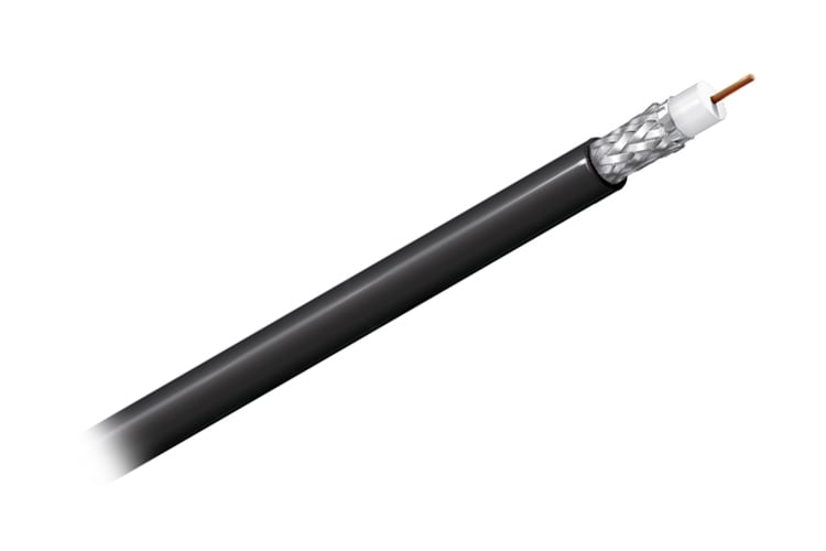 Coax, Precision Video Cable for Analog and Digital, Black, Sold by the Foot