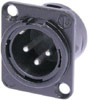 3-Pin Male XLR Chassis Mount Receptacle in Black