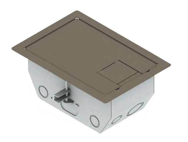 4.5" Deep Back Box, Clay Trim, Three 1-Gang Openings