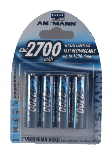 AA Rechargable Batteries, 2700MAH, 4-pack