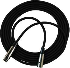 50 ft. Black XLR-F to XLR-M M1 Series Microphone Cable with Black Neutrik XX Series Connectors