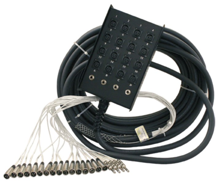 150 feet Stage Snake, 16 channel, 12x4 with 1/4" returns