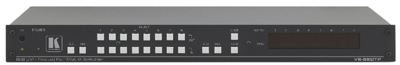 8x8 DVI Matrix Switcher with Twisted Pair Outputs
