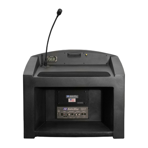 Wireless Pinnacle Tabletop Lectern with Lapel Microphone Transmitter
