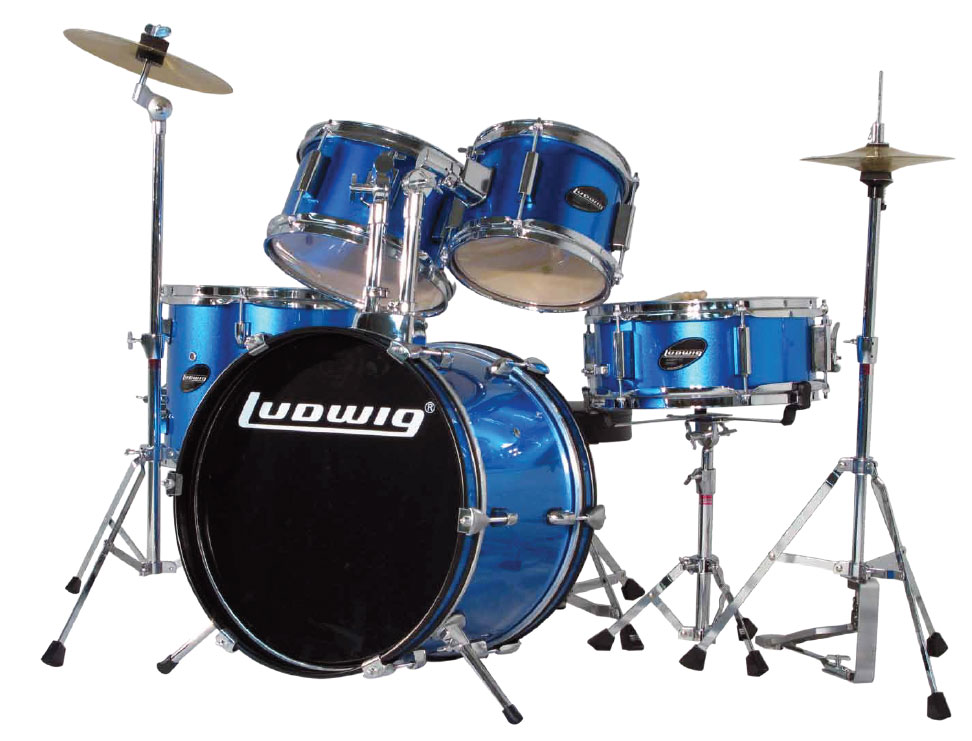 5-Pc Junior Drum Kit with Hardware and Cymbals
