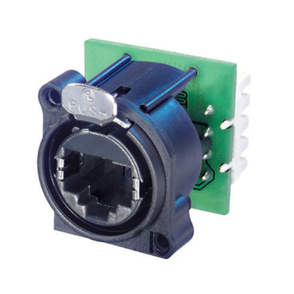 A-Series etherCON RJ45 Receptacle Chassis Connector with IDC Krone Punch Down Terminals