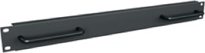1RU Black Brushed Handle Panel