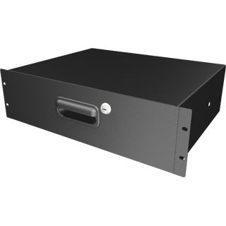 3 Space Rack Drawer with Key, 13.75" Deep, Black