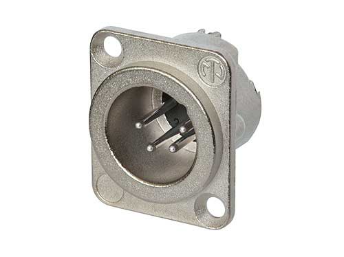 4-Pin XLR-M Panel Connector with Nickel Housing, Silver Contacts