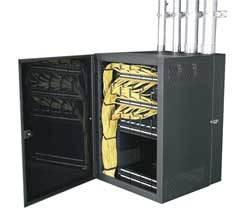 18RU 22" Deep Data Wall Cab with Plexi Front Door