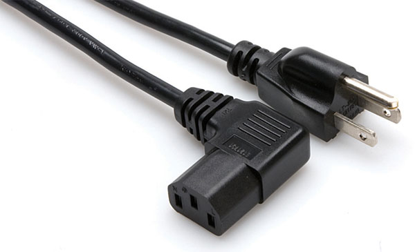 Power Cord, Right-angle IEC, 3 ft