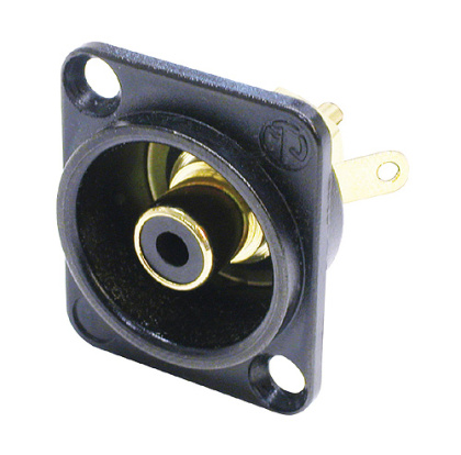 D-Series RCA Jack with Black Housing, Black Washers