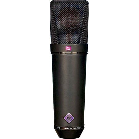 Multipattern Large Dual Diaphragm Condenser Microphone in Matte Black Finish with Wood Case, EA 87 Shock Mount, WS 87 Windscreen, & IC 3/25 Cable