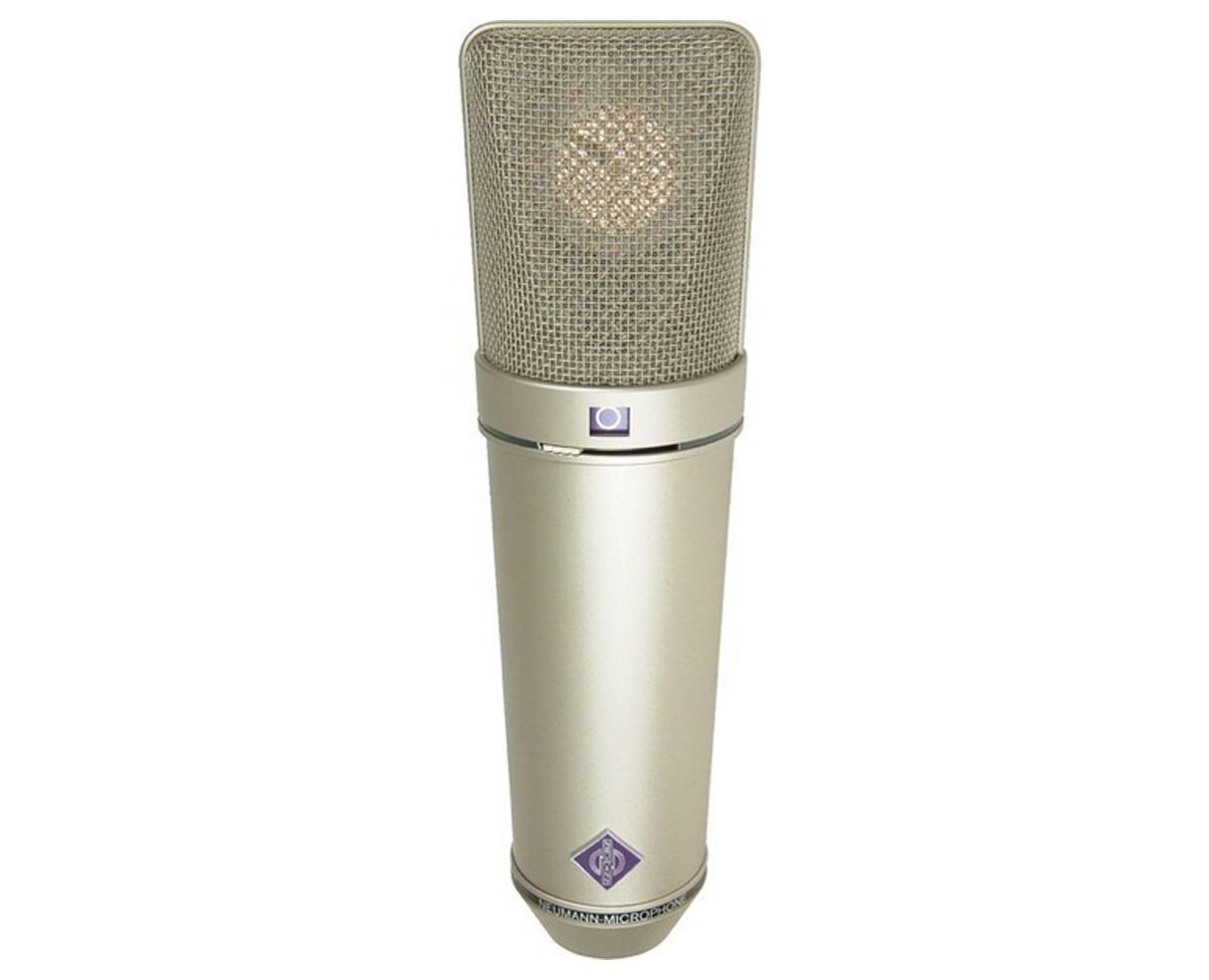 Multipattern Large Dual Diaphragm Condenser Microphone in Satin Nickel Finish with Wood Case, EA 87 Shock Mount, WS 87 Windscreen, & IC 3/25 Cable