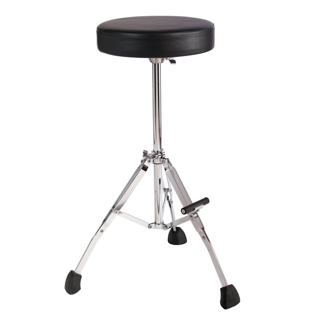 21" Fixed Height Drum Throne with Round Set, Fold-Up Tripod, Foot Rest