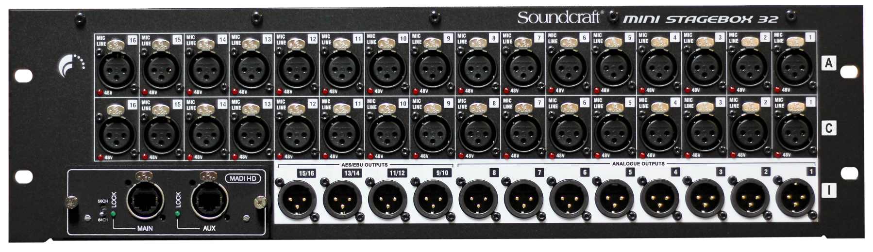 32 x 16 Mini Stagebox for Si & Vi Consoles with Included SI MADI/USB Expansion Card for SI Consoles