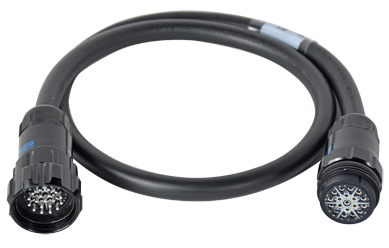 5' Black 20 Amp 6-Circuit LSC19 Multi-Cable Extensions Ground Conductors Bonded
