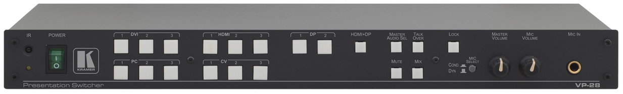 14-Input Multi-Format Presentation Switcher with Stereo Audio