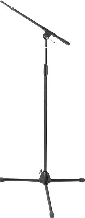 Heavy-Duty Microphone Stand with 19"-30" Telescoping Boom and Euro-Style Tripod Base