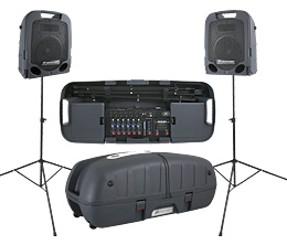 2x 250W Portable PA with 8-Channel Mixer