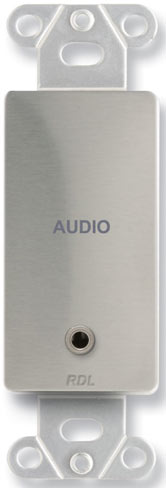 Decora-Style Stainless Steel Mini-Jack Pass-Thru Plate