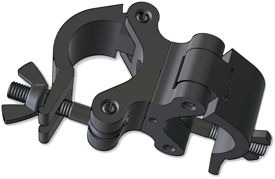Heavy Duty Dual Swivel Clamp in Black