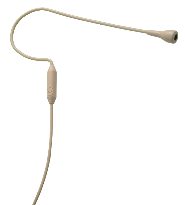 Headworn Omnidirectional Condenser Microphone with Clip, Beige