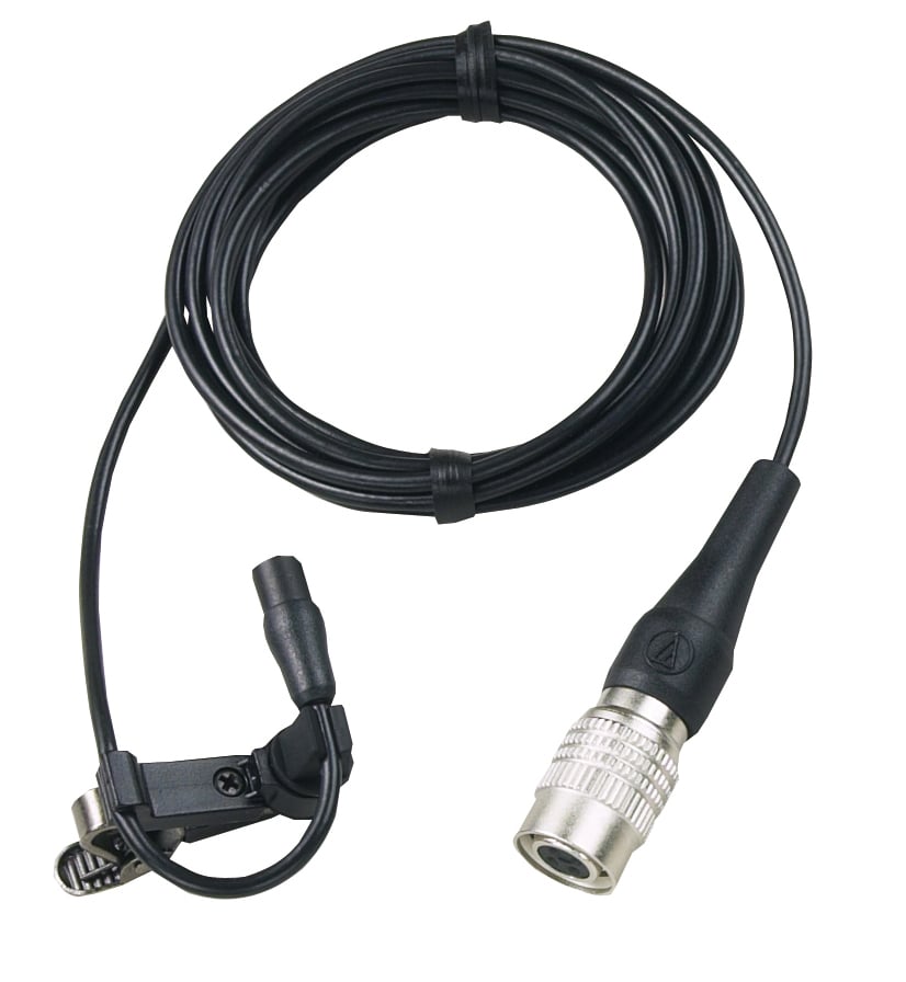 Subminiature Omnidirectional Lavalier Microphone in Black Without Power Module