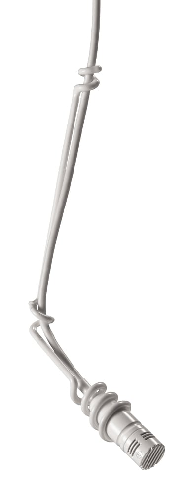 Cardioid Condenser Hanging Microphone in White for Permanent Installation