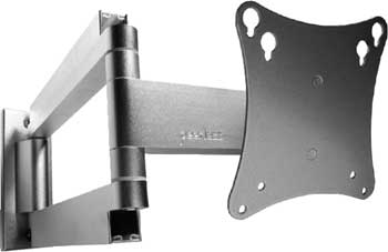 Articulating Arm for 10" - 22" LCD Screens VESA 75/100, Black (silver shown)