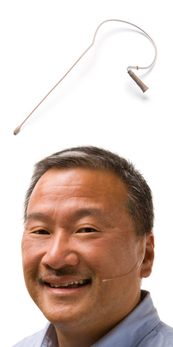 E6 Flex Omnidirectional Earset Microphone for Phantom-Powered, Tan