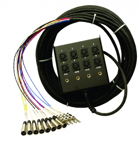 100 ft. 8x XLR Mic Channel, 4x XLR Return Fan to Box Snake