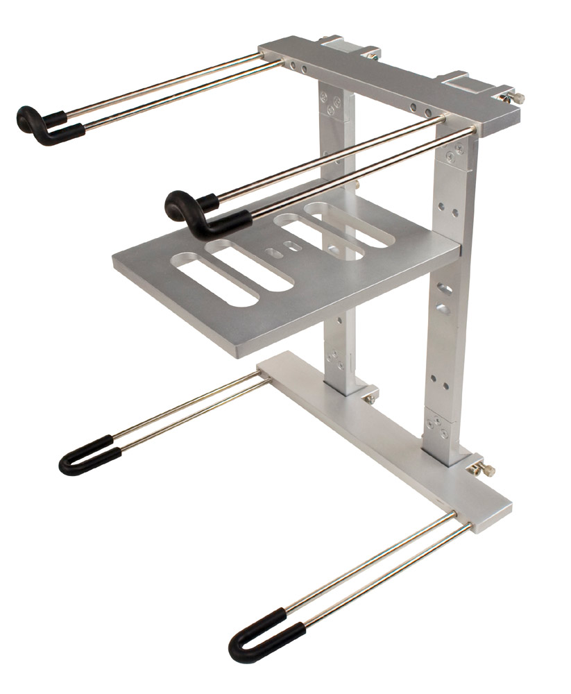 Aluminum Double-tier, Multi-purpose Laptop/DJ Stand