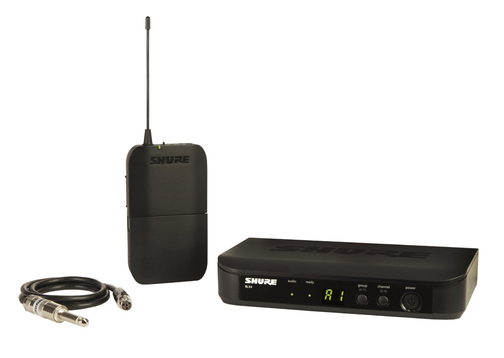 Wireless Guitar System with BLX1 Bodypack Transmitter and BLX4 Receiver, 584-608 MHz