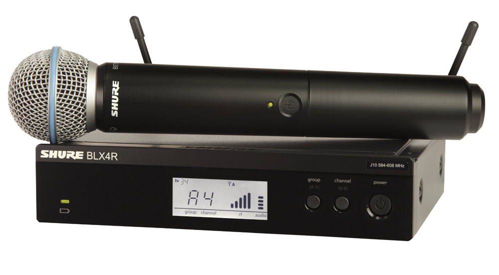 Wireless Rackmount System with Beta 58A Handheld Microphone Transmitter, 584-608 MHz