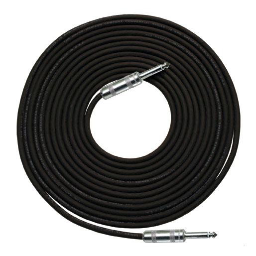 14 Gauge R Speaker Cable in Black, 1/4" Connectors, 50ft