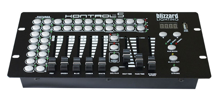 10 Channel DMX Controller with 5 Faders