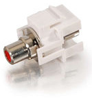 Snap-In Red RCA Female to Female Keystone Insert Module in White