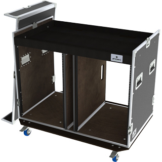 Tour 8 Series Double 16RU Combo Case with Casters in Black