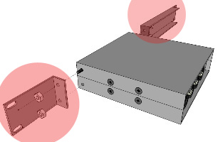 1RU Rack Kit for 6.5" Stepladder Series Chassis in Gray