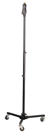 Rolling Tripod Base Microphone Stand with Pistol Release