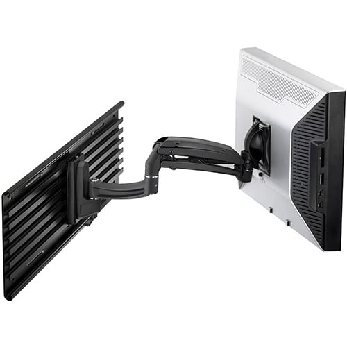 Kontour™ Single Monitor Dynamic Slat Wall Arm Mount with OFBLU Interface Bracket in Black