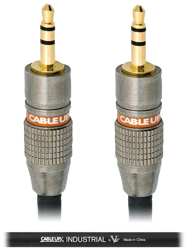 5 ft 3.5mm TRS-M to 3.5mm TRS-M Industrial Balanced Interconnect Cable in Black