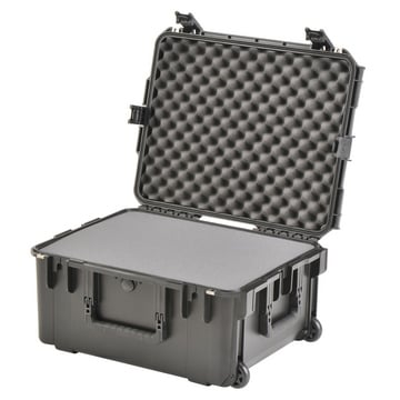 22" L x 17" W x 10" D Mil-Std Waterproof Case with Wheels, Pull Handle, & Cubed Foam