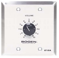 30W Dual-Gang Wall-Mount Attenuator for 25V/70V Speaker Line