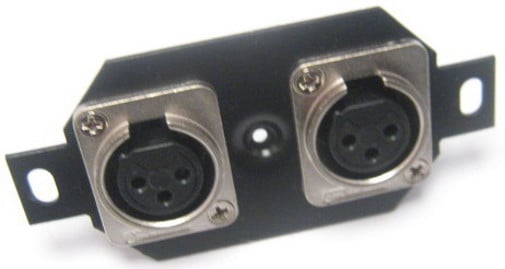Floor Plate with 2x Receptacles for Mic Input Connectors