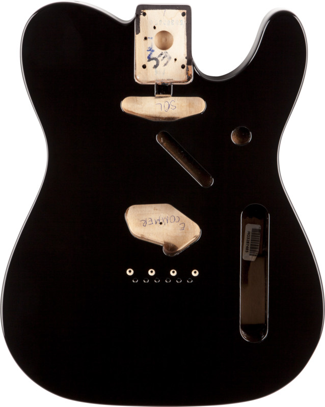 Black SS Alder Electric Guitar Body with Vintage Bridge Mount