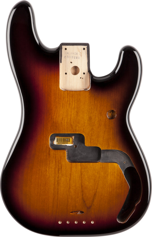 3-Tone Sunburst S Alder Electric Bass Body with Vintage Bridge Mount