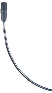 Subminiature Lavalier Microphone, Omnidirectional, Black, No Power Module, 55" Cable Terminated with TA4F Connector for Shure Wireless Systems